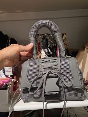 Steve Madden Gray Lace-Up Mini Satchel